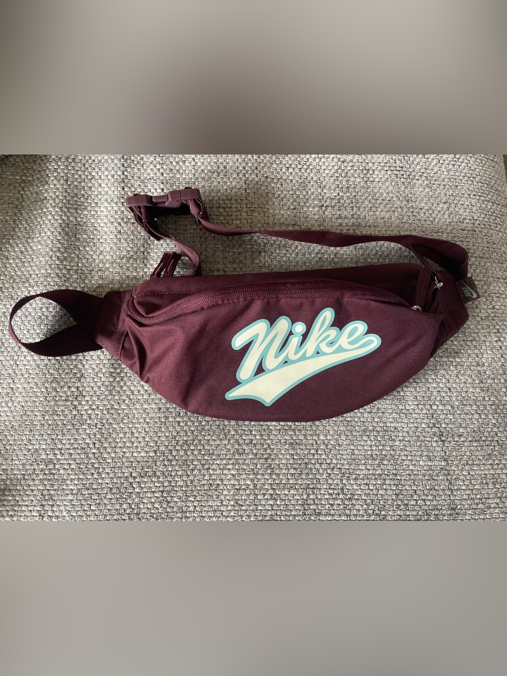Nike Maroon blue logo Fanny Pack Waist Bag Heritage Retro Waistpack